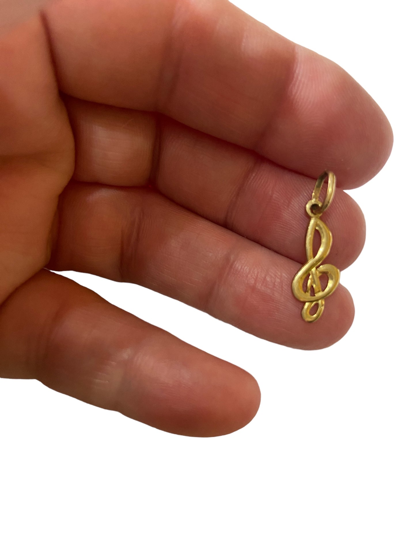 9ct gold treble clef charm / pendant