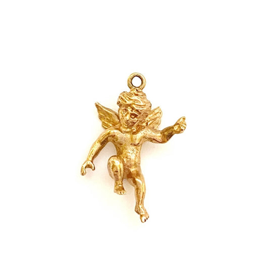 9ct vintage gold Angel charm circa 1970