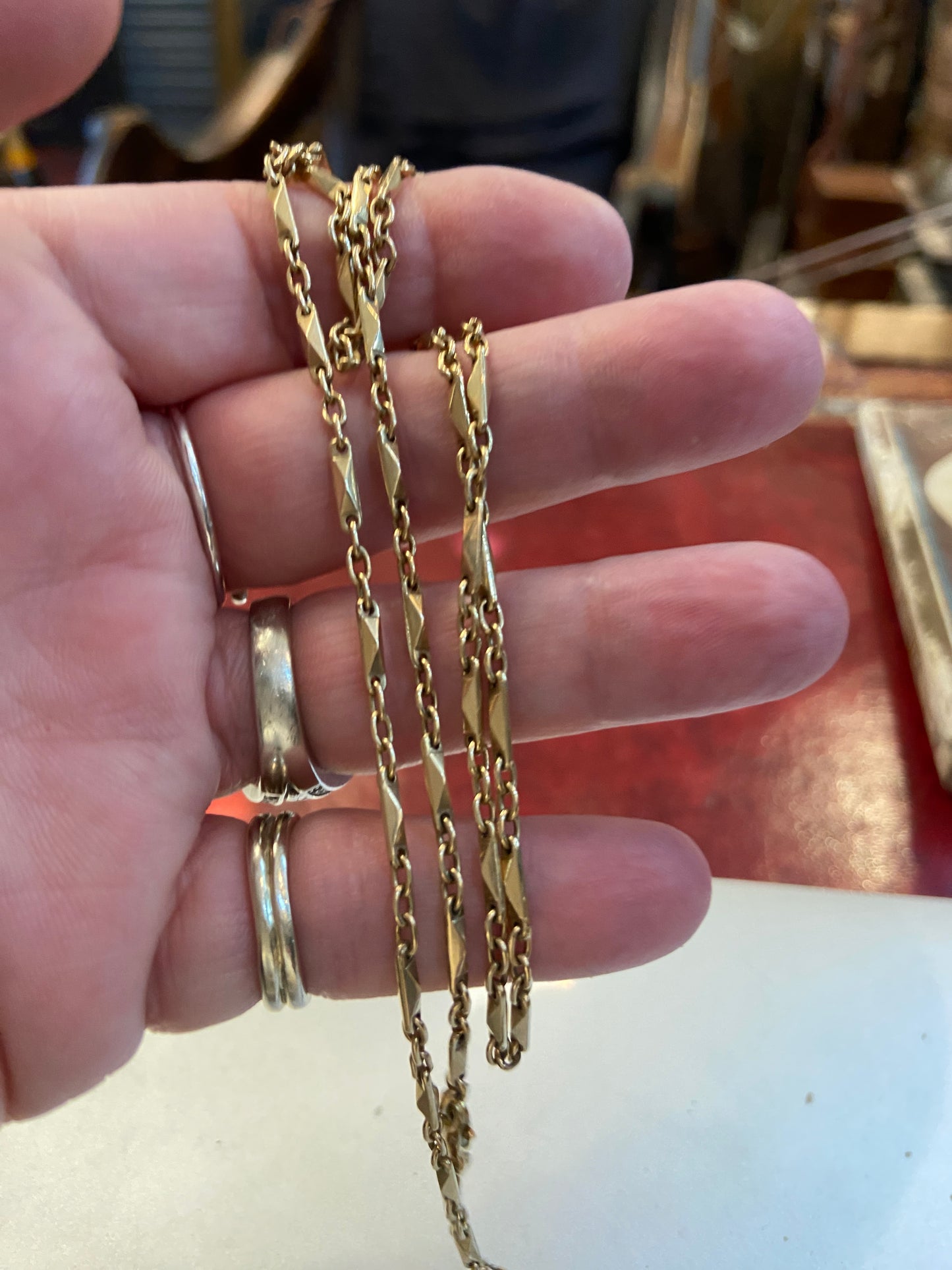 9ct vintage fancy link chain 31 inches circa 1975 17.9g