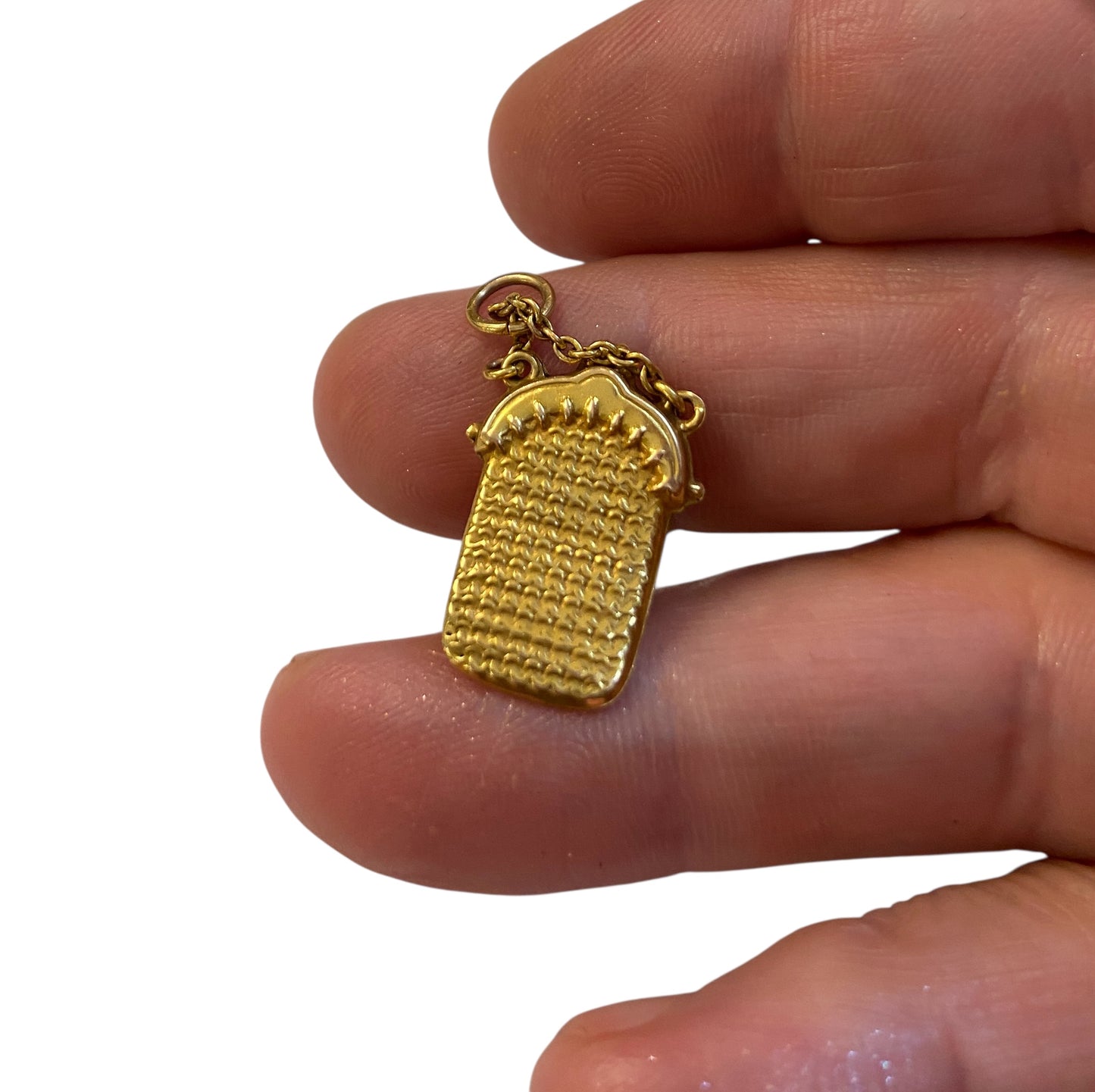 9ct vintage purse charm, mesh style purse charm