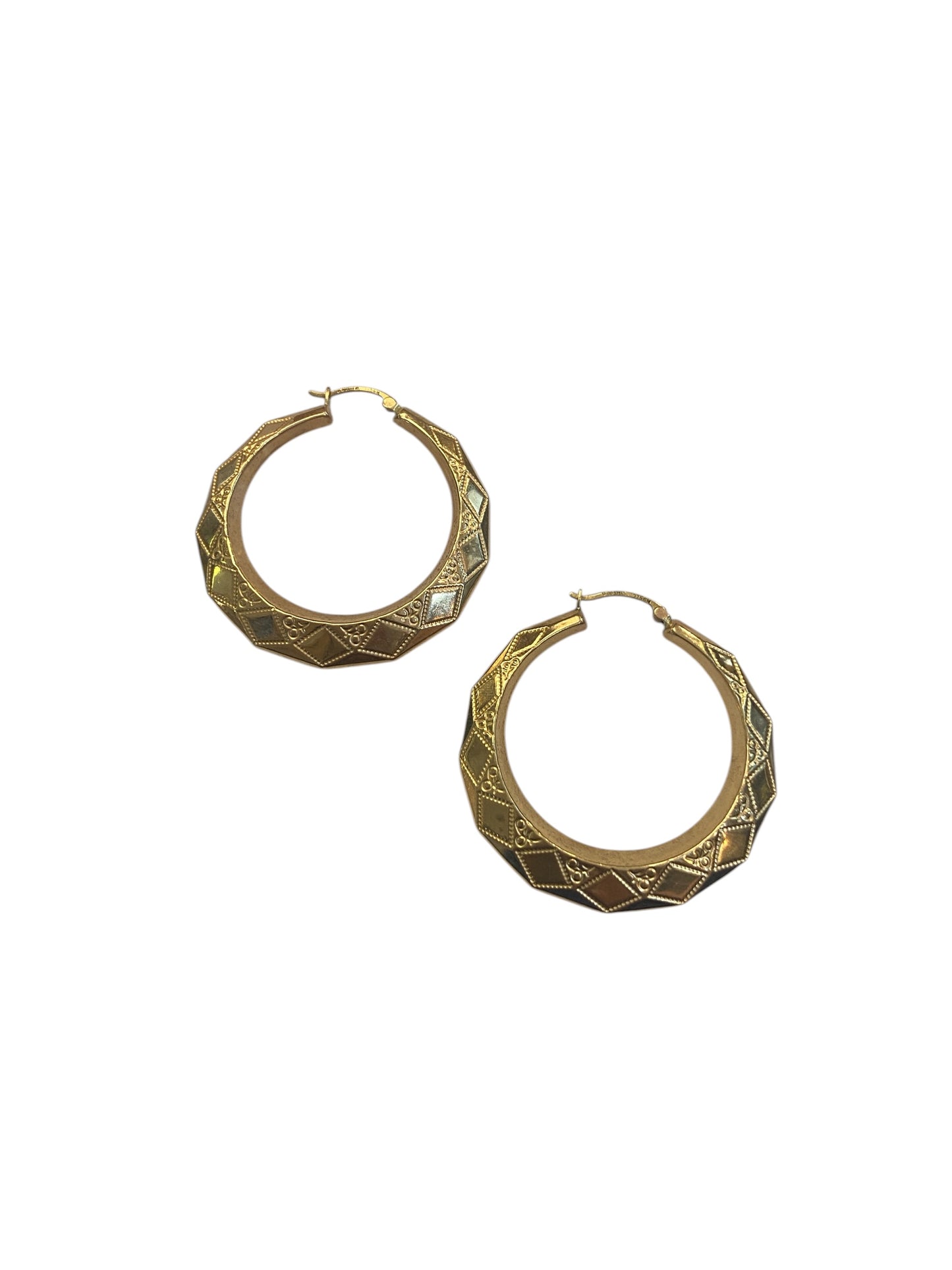 9ct vintage / pre owned hoop earrings. hollow 5.6g