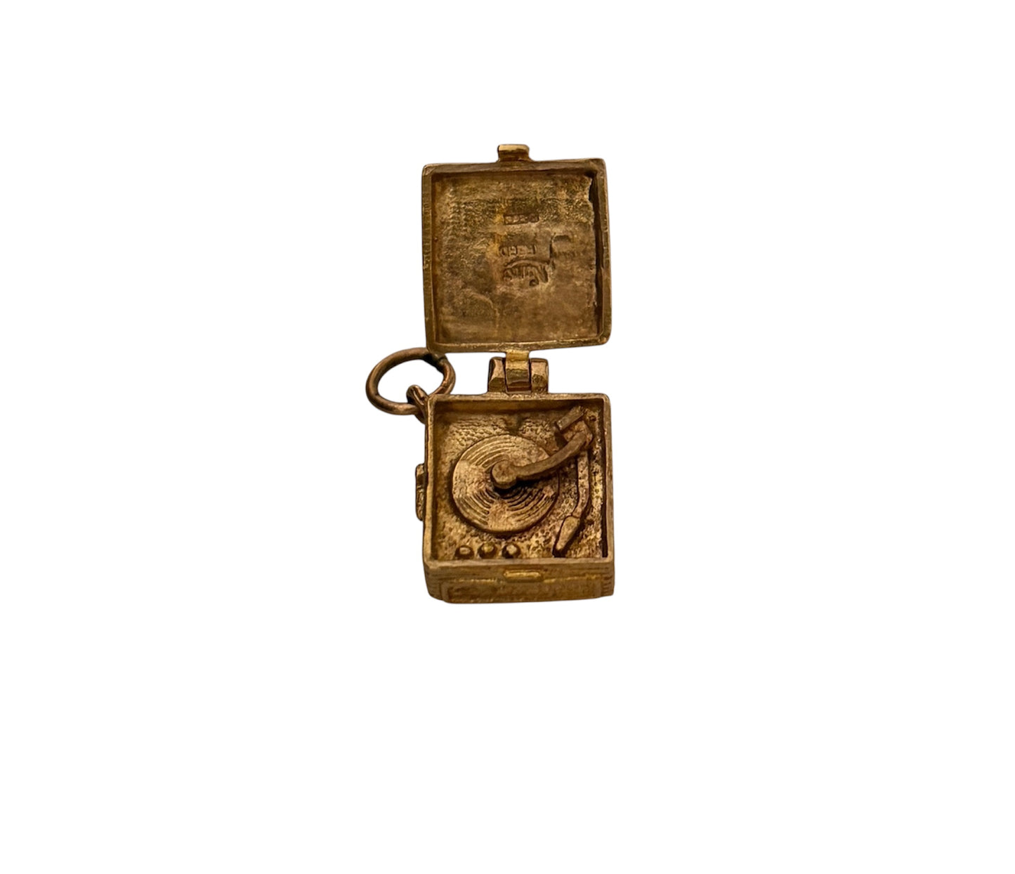 9ct vintage opening turntable charm. by NUVO circa 1960 3.13g