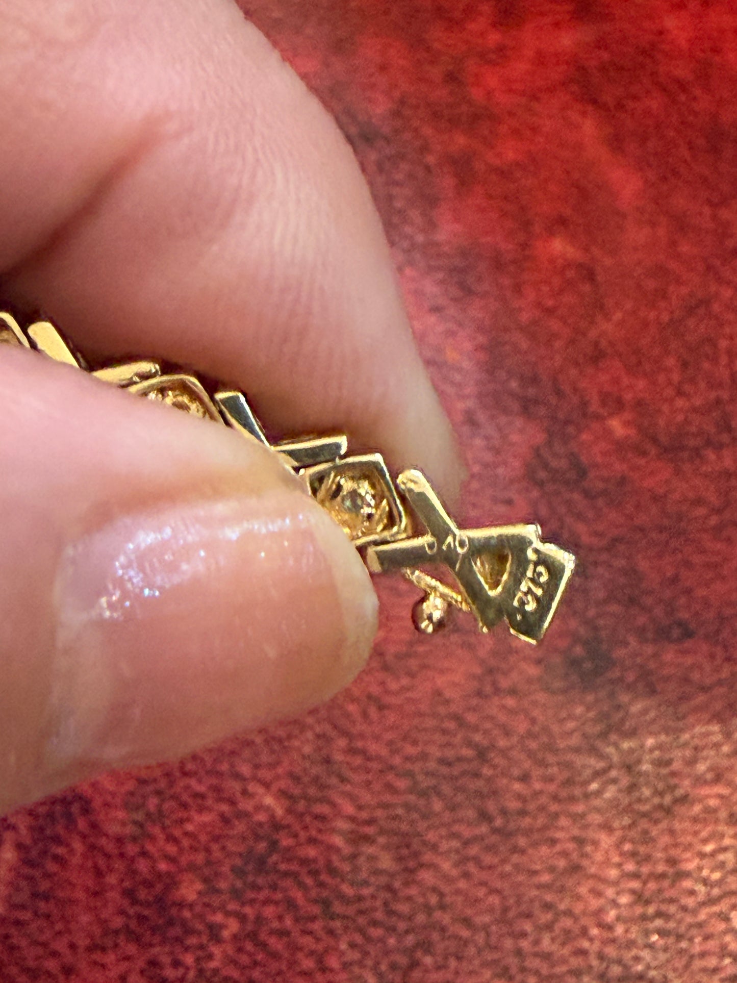 9ct vintage diamond bracelet, tennisbracelet 0.40ct diam, 7 inches