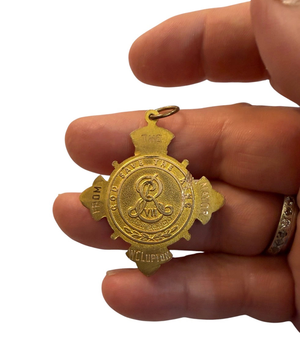 9ct Antique Fob of the coronation of King Edward VII circa 1902