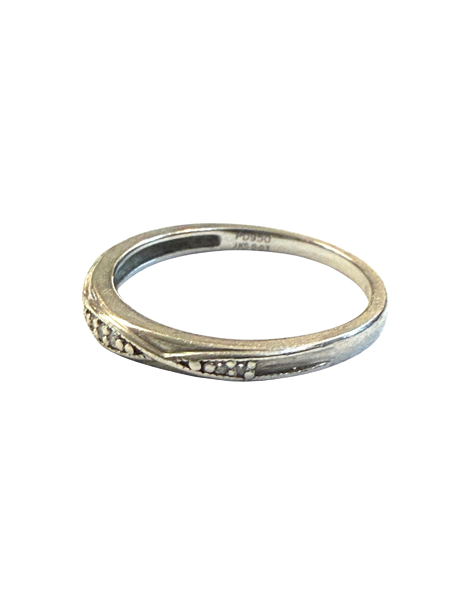 950 palladium and diamond ring, half eternity ring ring size M