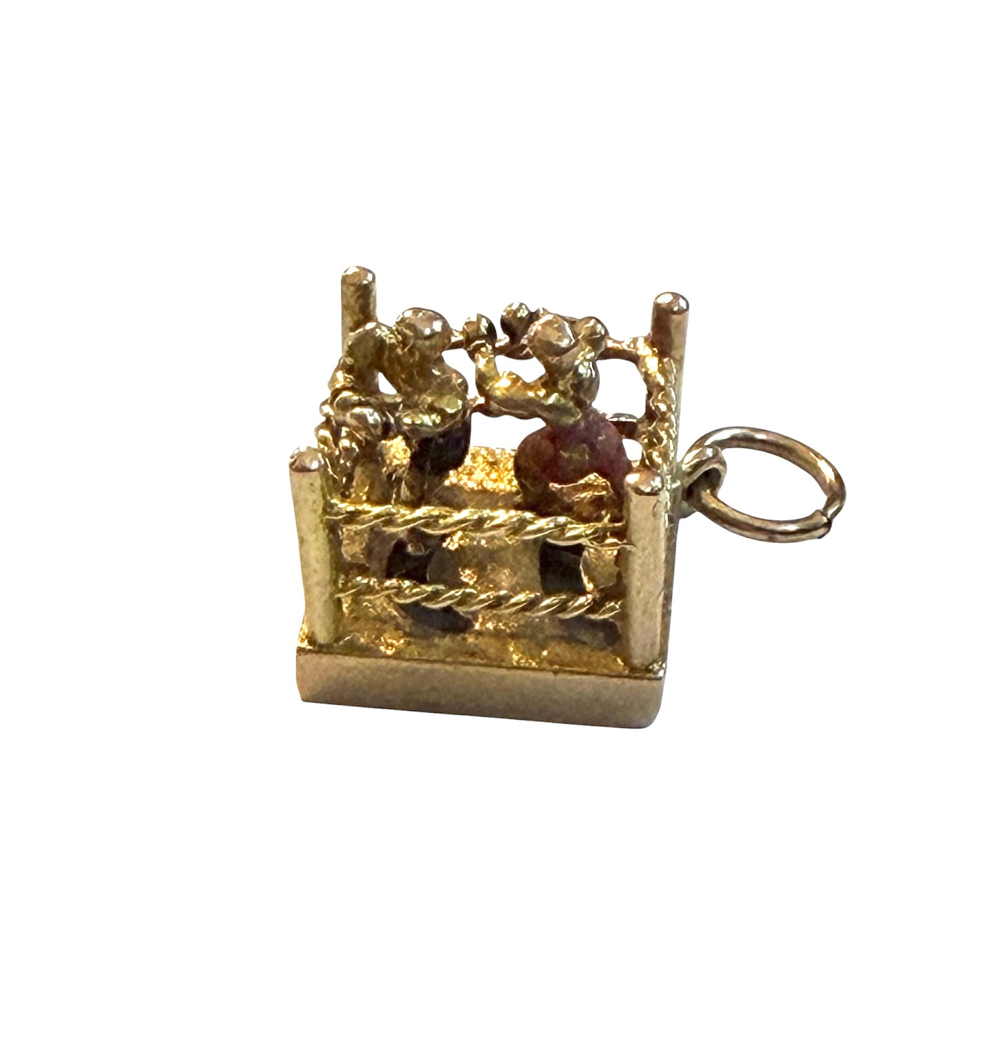 9ct vintage boxers in ring charm / pendant articulated. circa 1956 by Georg jensen 2.8g