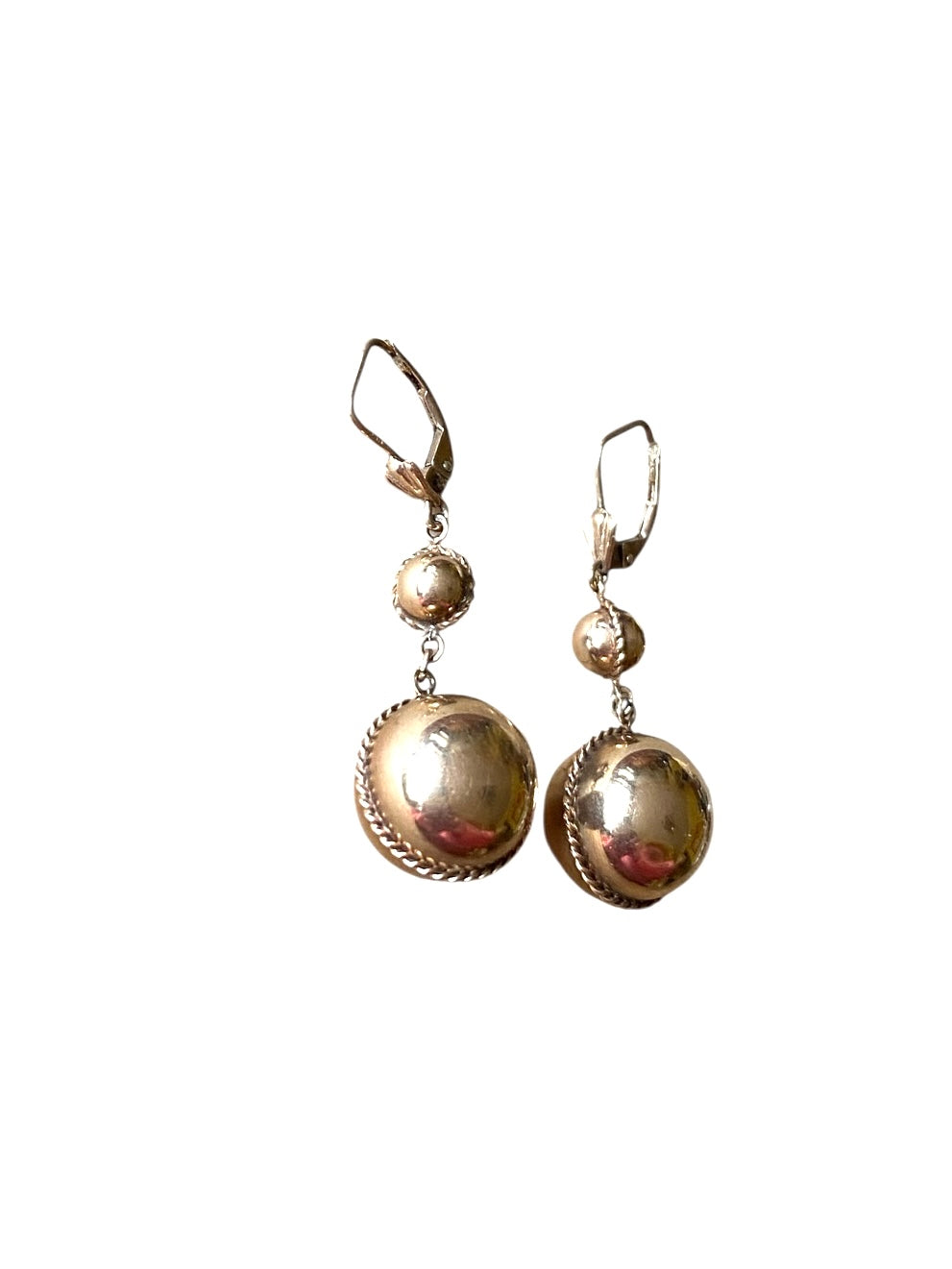 9ct vintage orb earrings circa 1972