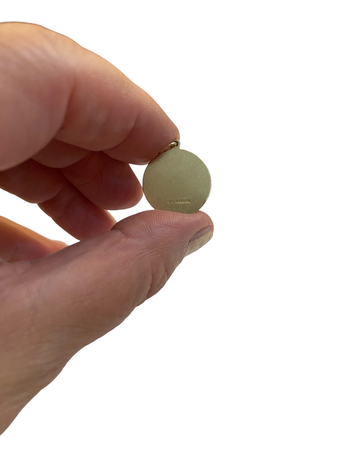 9ct vintage lords prayer charm on a disc circa 1990