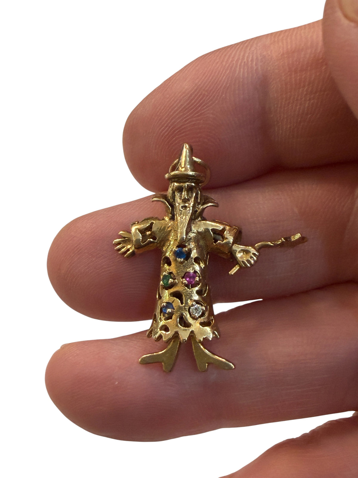 9ct vintage wizard charm / pendant articulated 4.0g by CJM