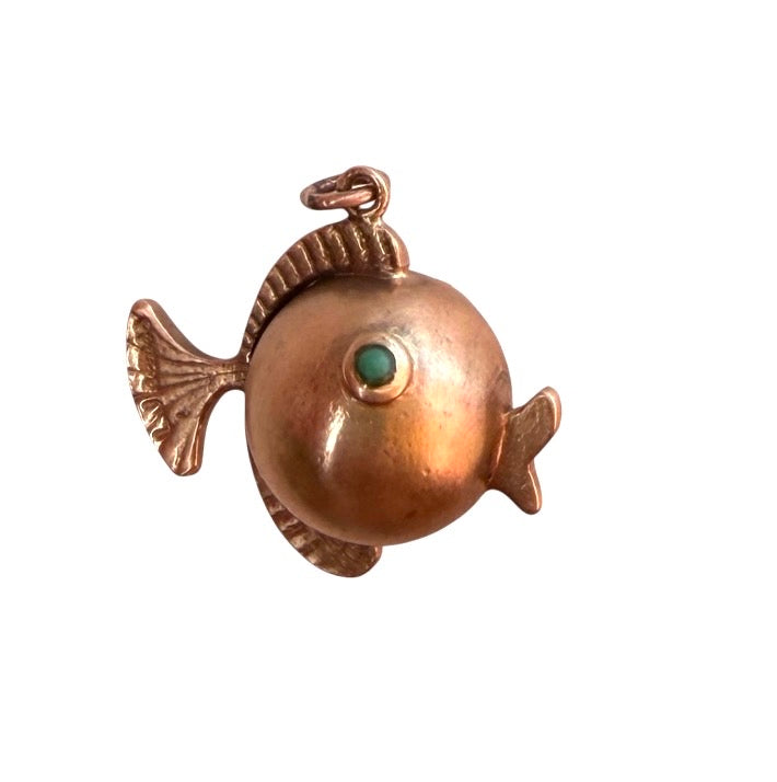 9ct vintage puffer fish charm circa 1962 maker LJ 3.9G
