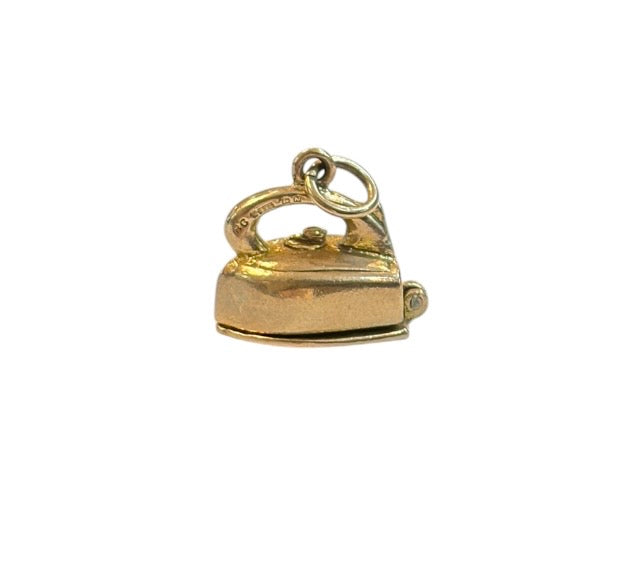9ct vintage opening iron charm circa 1980s with devil inside 5.15g