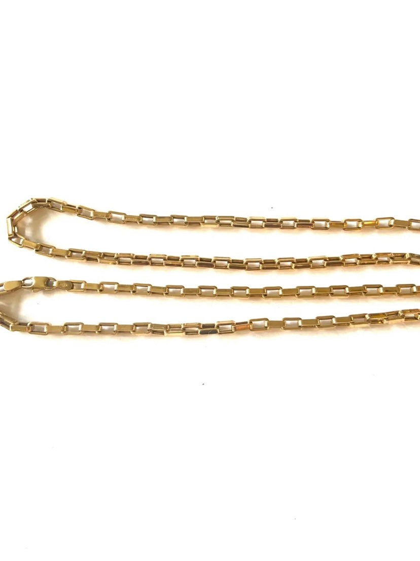 9ct vintage paper chase link chain 24 inches long 12.0g