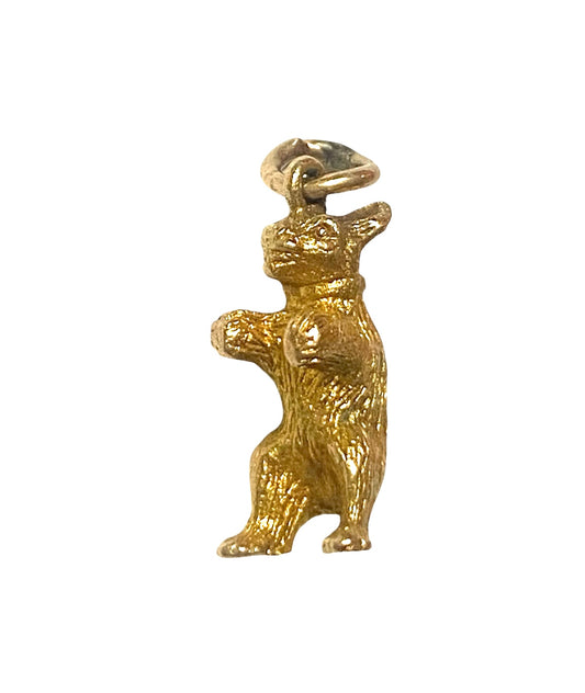 9ct vintage bear charm. circa 1953 2.5g