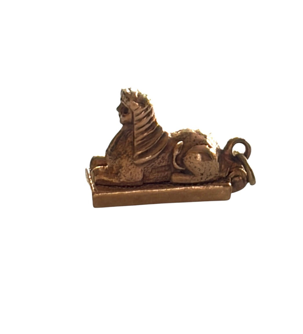 9ct vintage sphinx charm with mummy inside circa 1959 birmingham 3.0g
