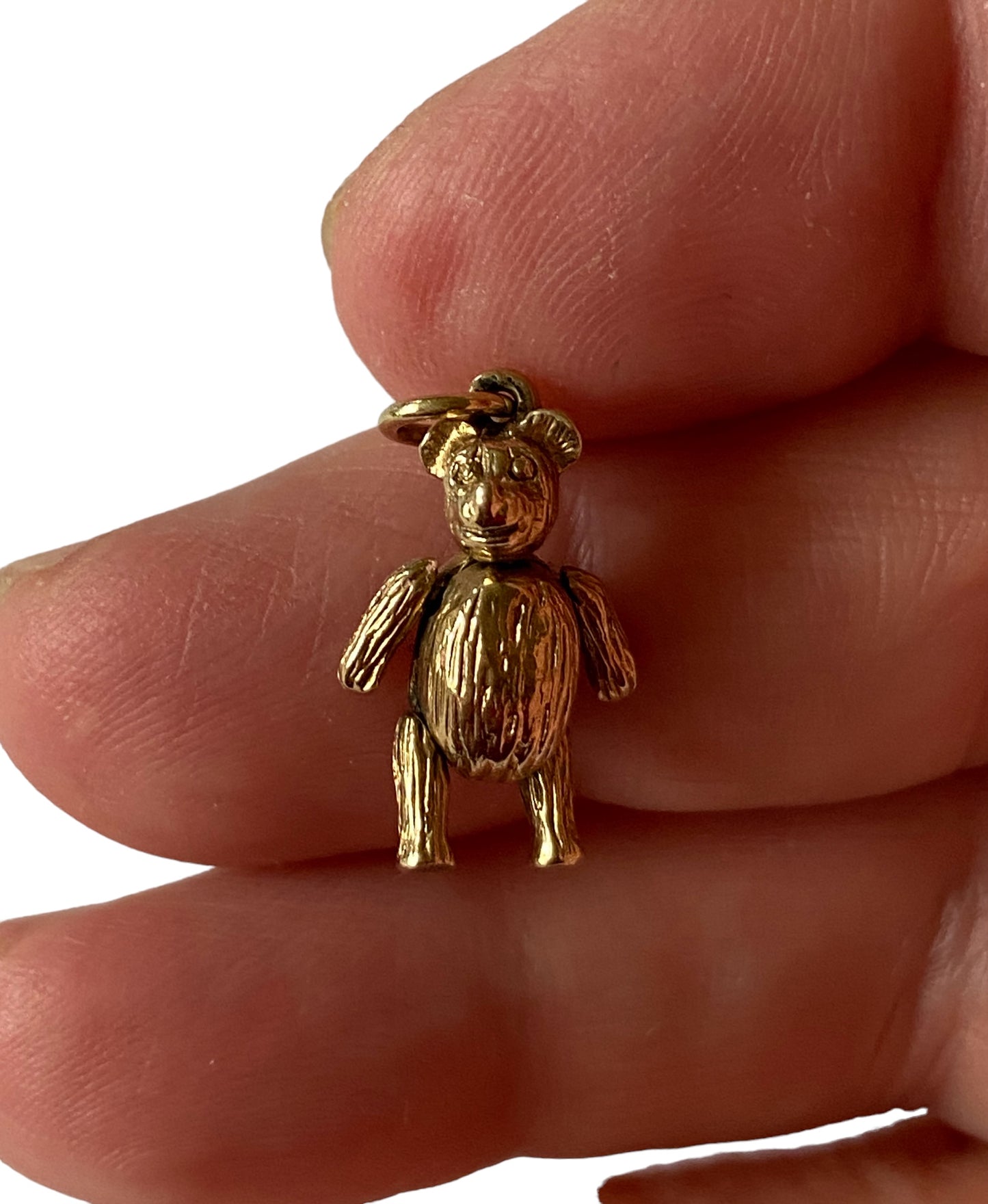 9ct vintage articulated teddy bear charm