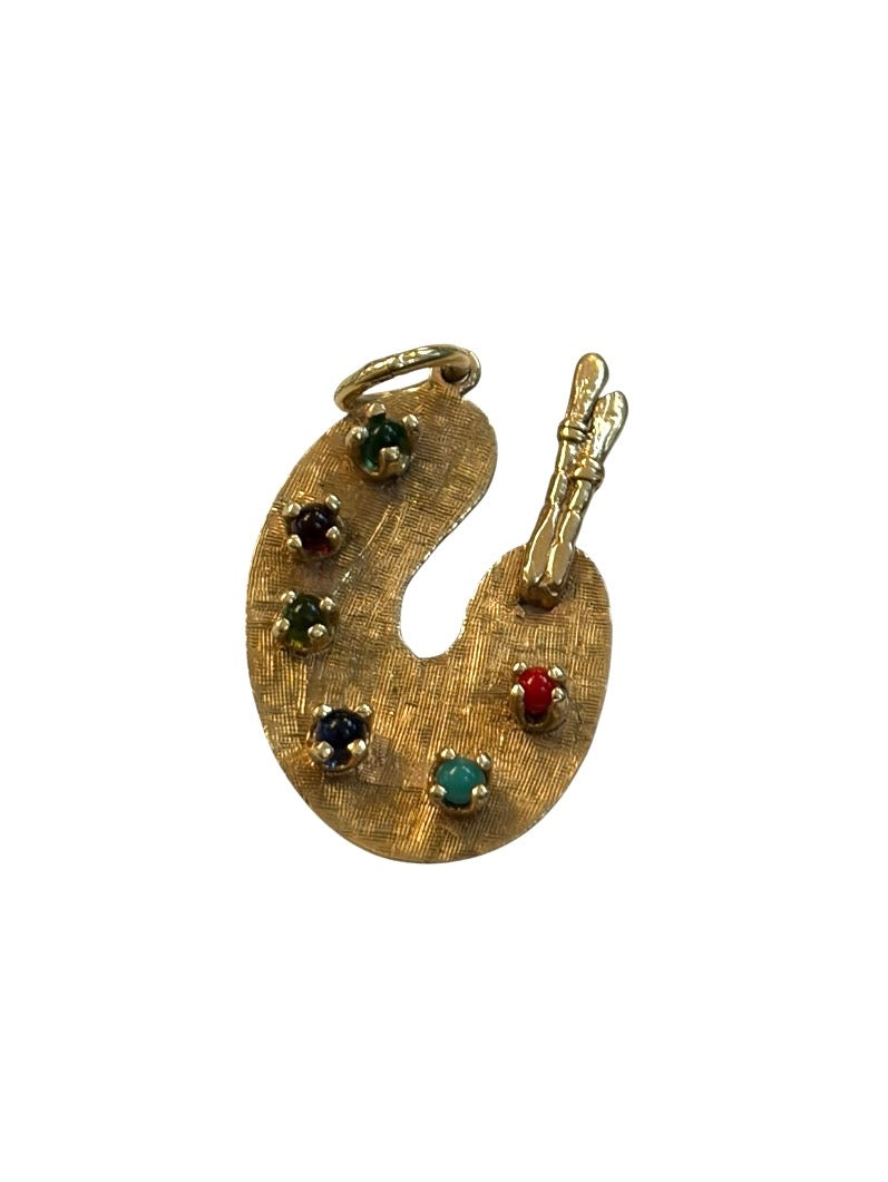 9ct vintage palette charm / pendant