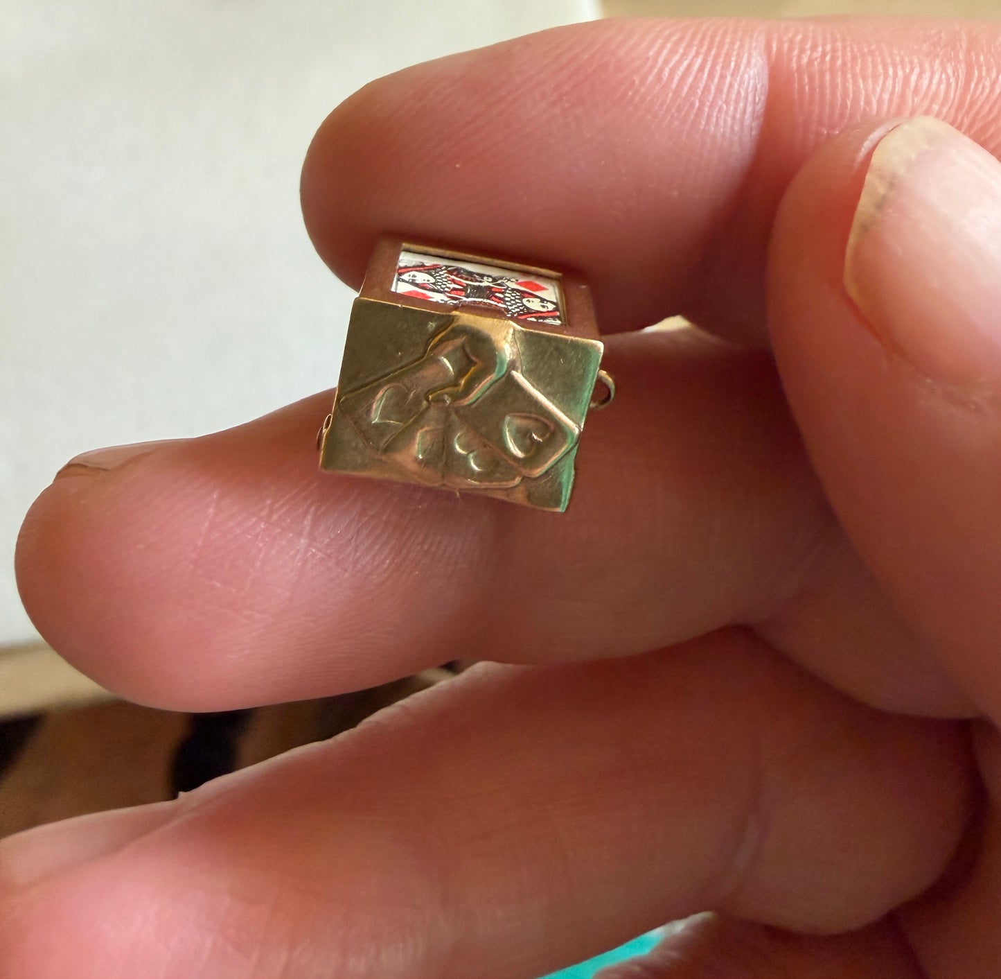 9ct vintage deck of cards charm by georg jensen circa 1958