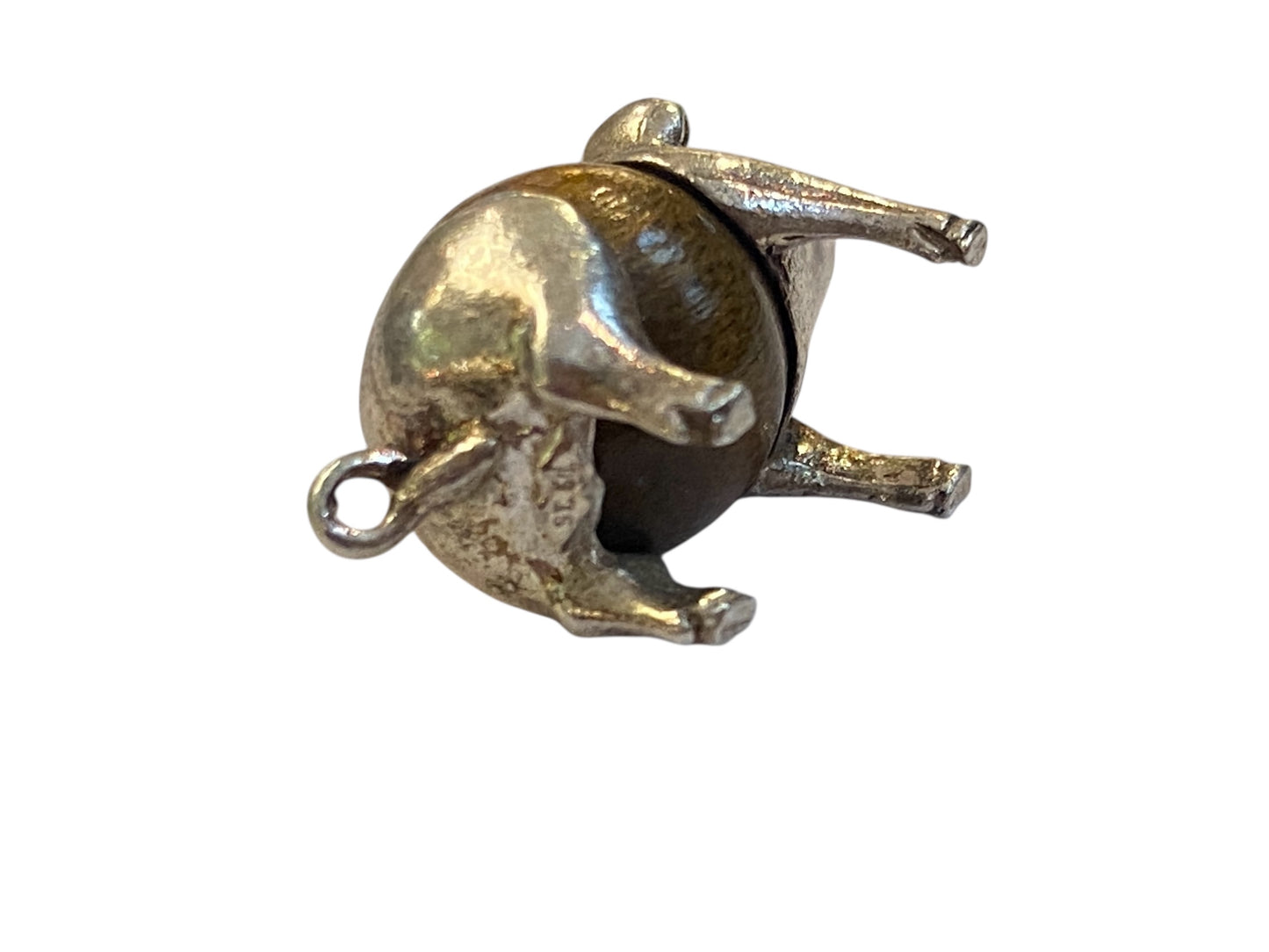 vintage silver 925 pig charm, touch wood by Nuvo