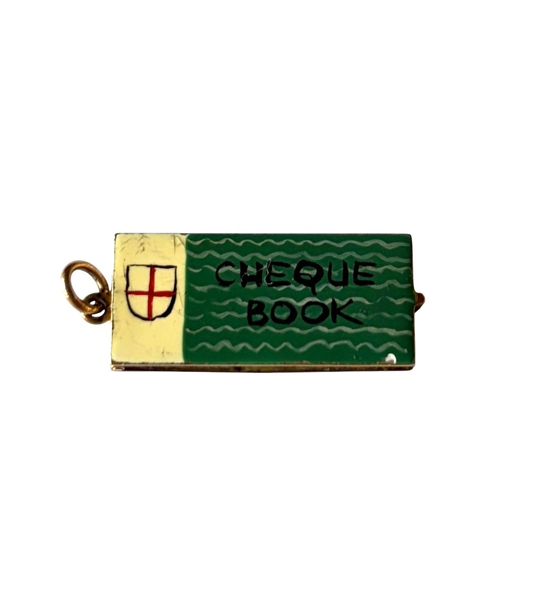 9ct vintage cheque book charm with cheques circa 1959 2.87g