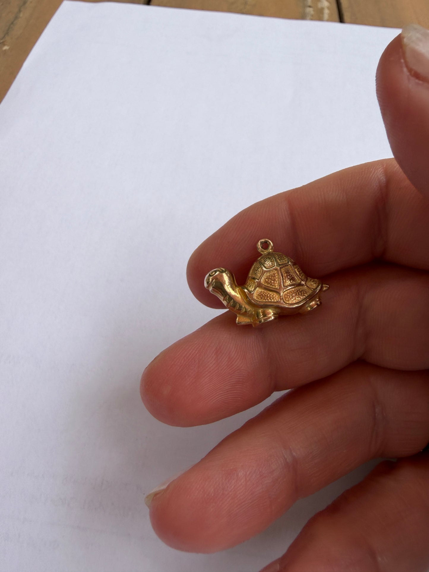 9ct vintage tortoise charm circa 1968 by FM 1.29g Hollow