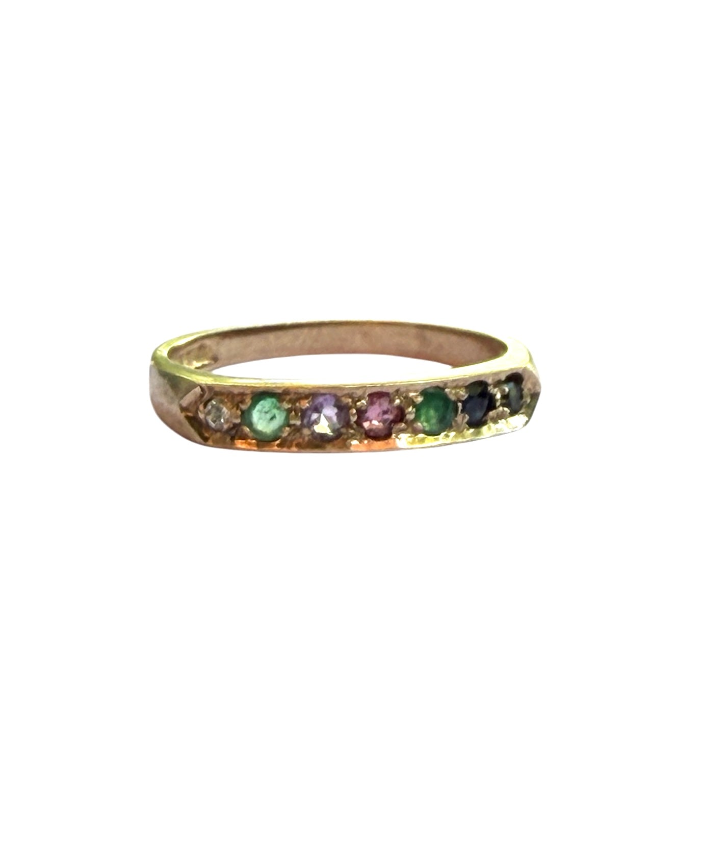 9ct vintage DEAREST ring size  0 1/2  circa 1992 London maker CG