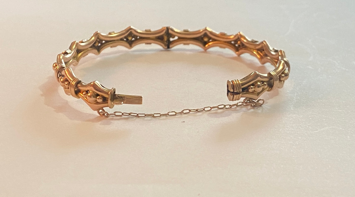 9ct Antique gold bracelet circa 1901 10g