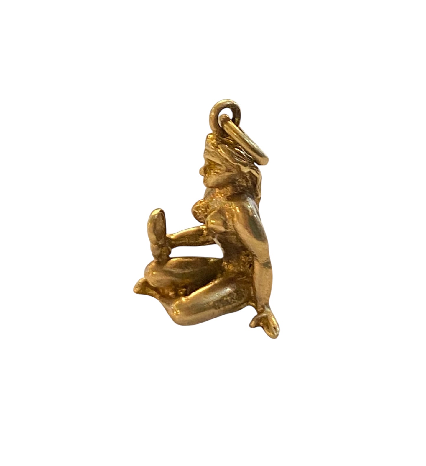9ct vintage nude lady charm with mirror