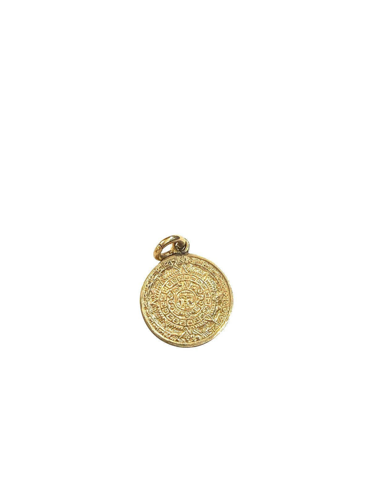 14ct vintage / pre owned Aztec Sun God calender pendant / charm 2.12g