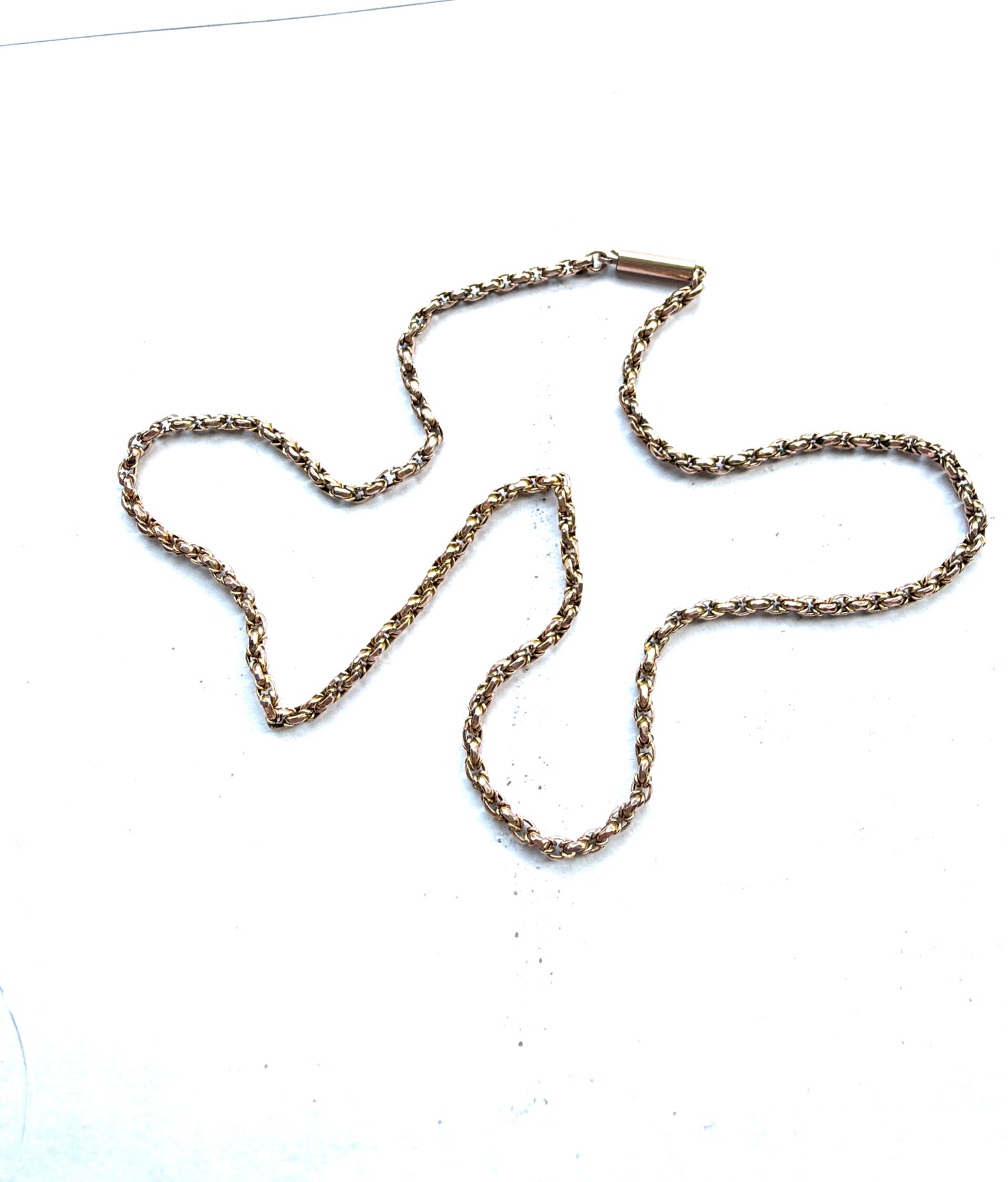 9ct antique rose gold fancy link chain 16 3/4 inch 7.5g