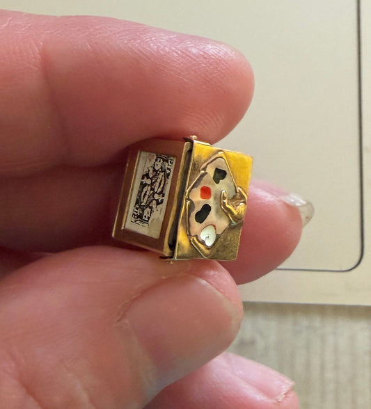 9ct vintage deck of cards charm by georg jensen circa 1957 2.20g