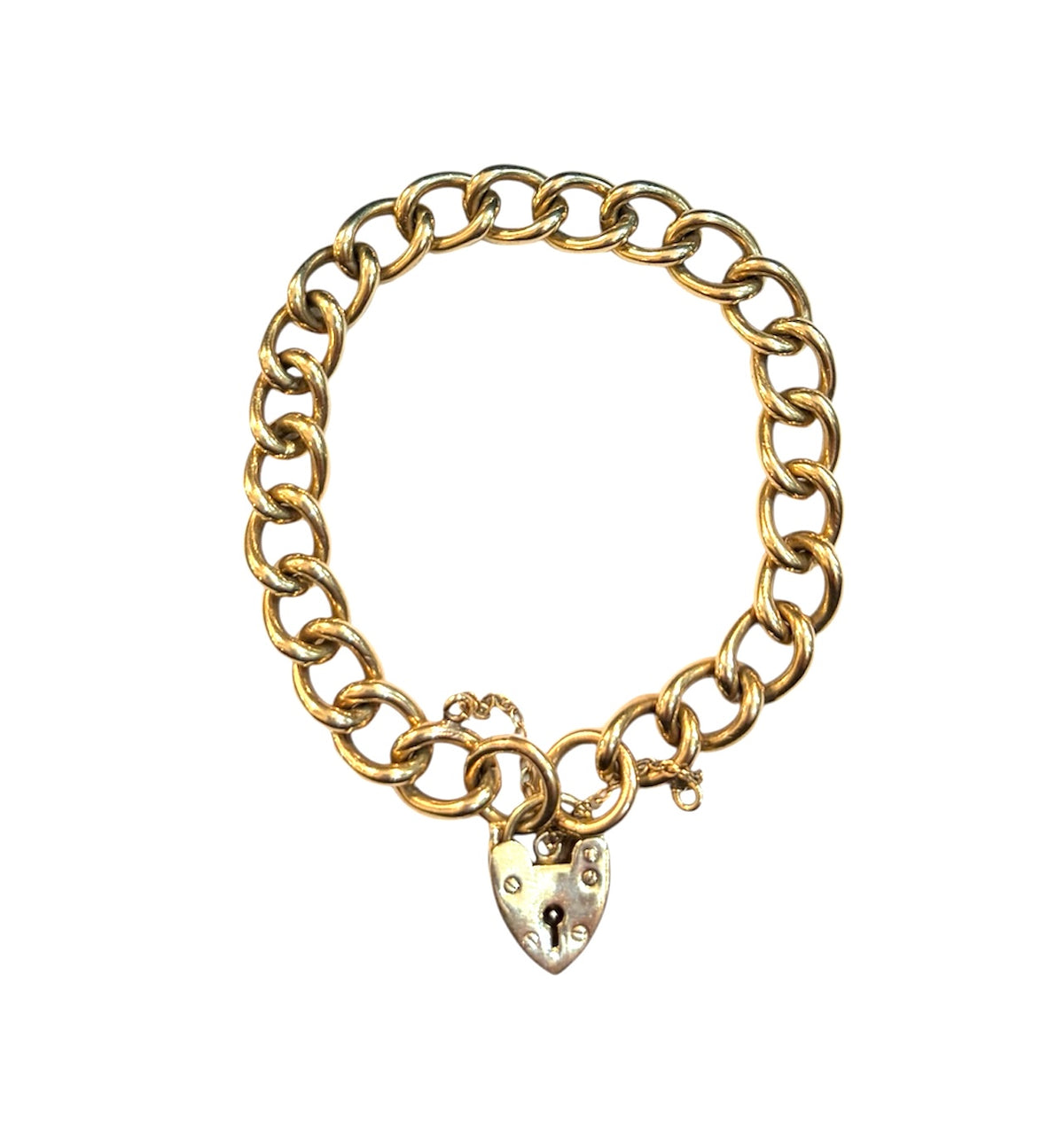 9ct vintage curb link bracelet. circa 1978 29.79g