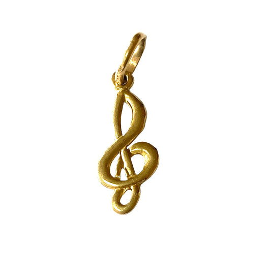 9ct gold treble clef charm / pendant