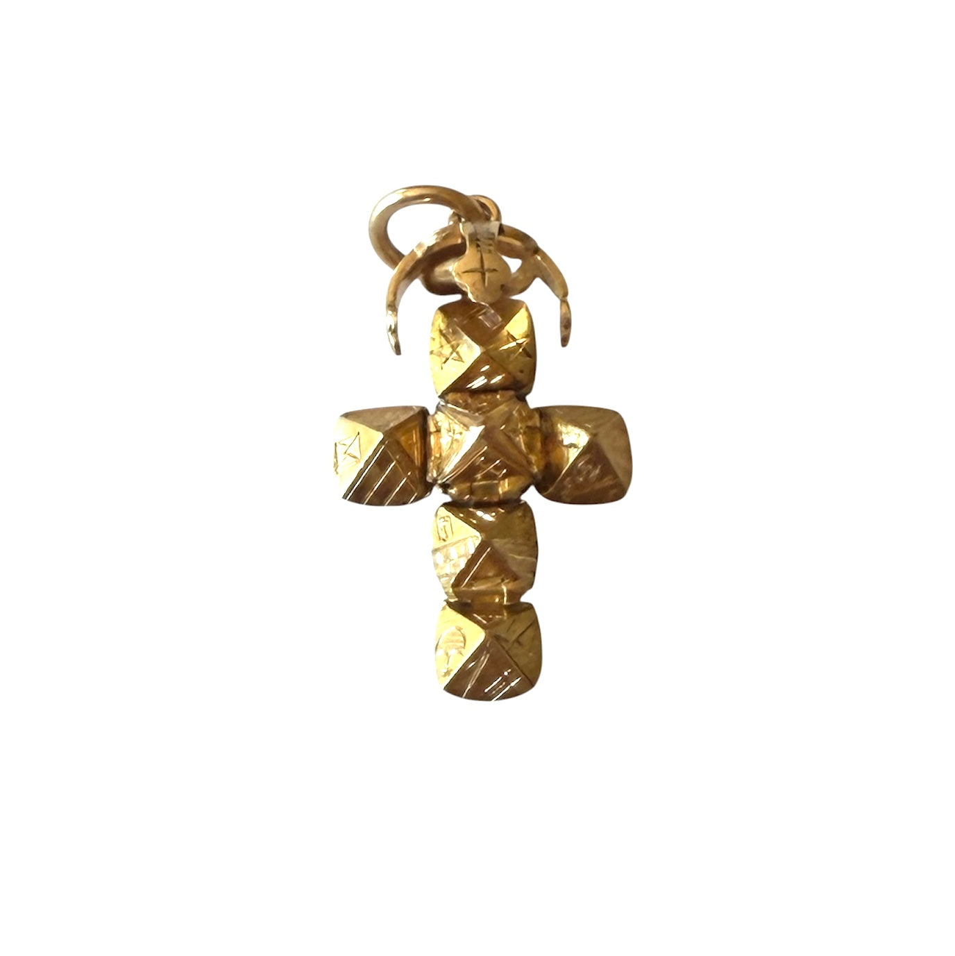 9ct solid gold vintage masonic ball  charm / pendant 3.89g