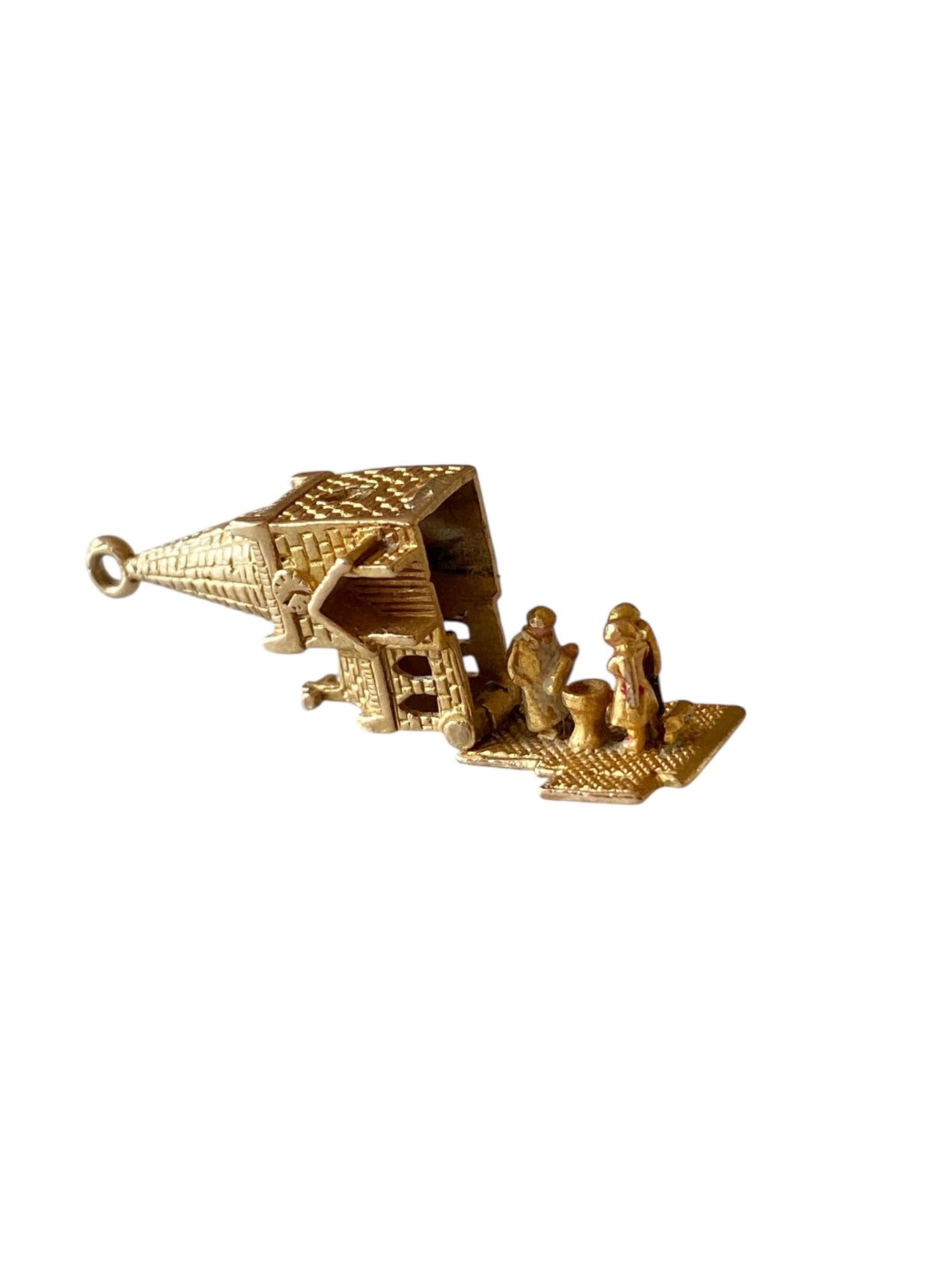 9ct vintage church charm with baptism inside