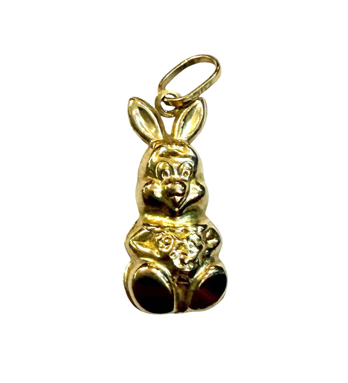 9ct preowned rabbit charm. hollow