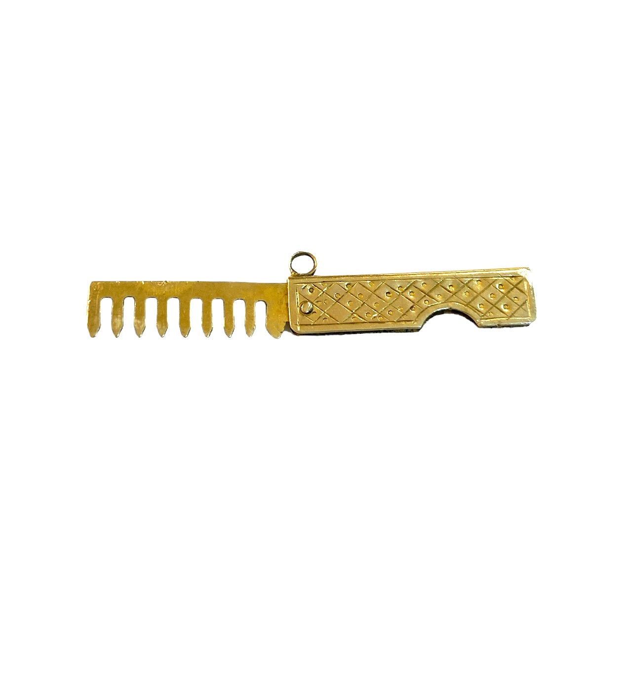 9ct vintage opening comb charm