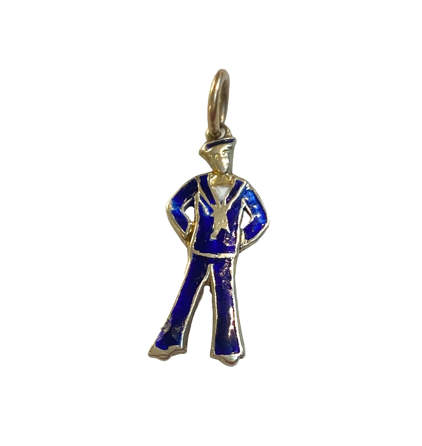 9ct rare vintage enamel sailor charm circa 1919