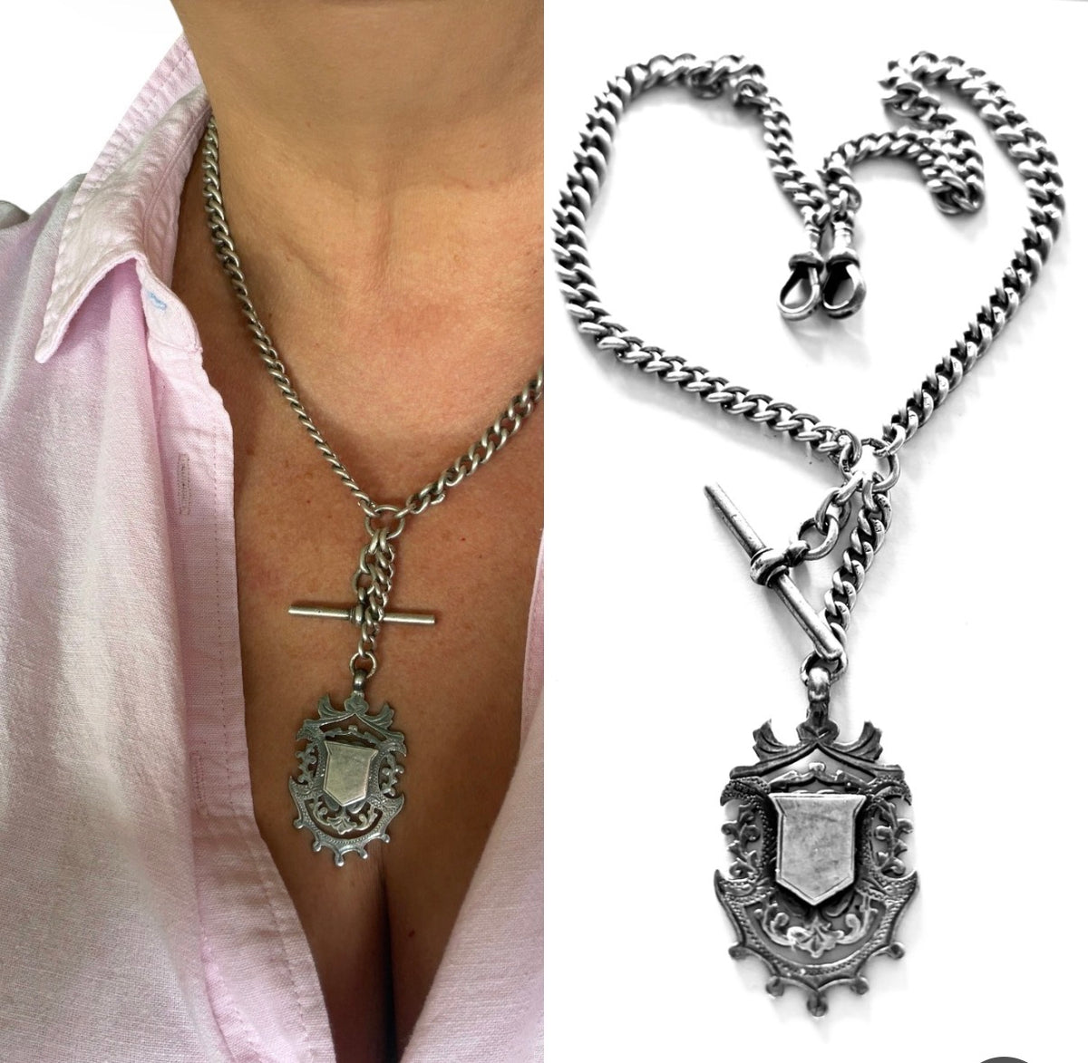 Antique Albert chain circa 1900 19 inches long, 64.3g