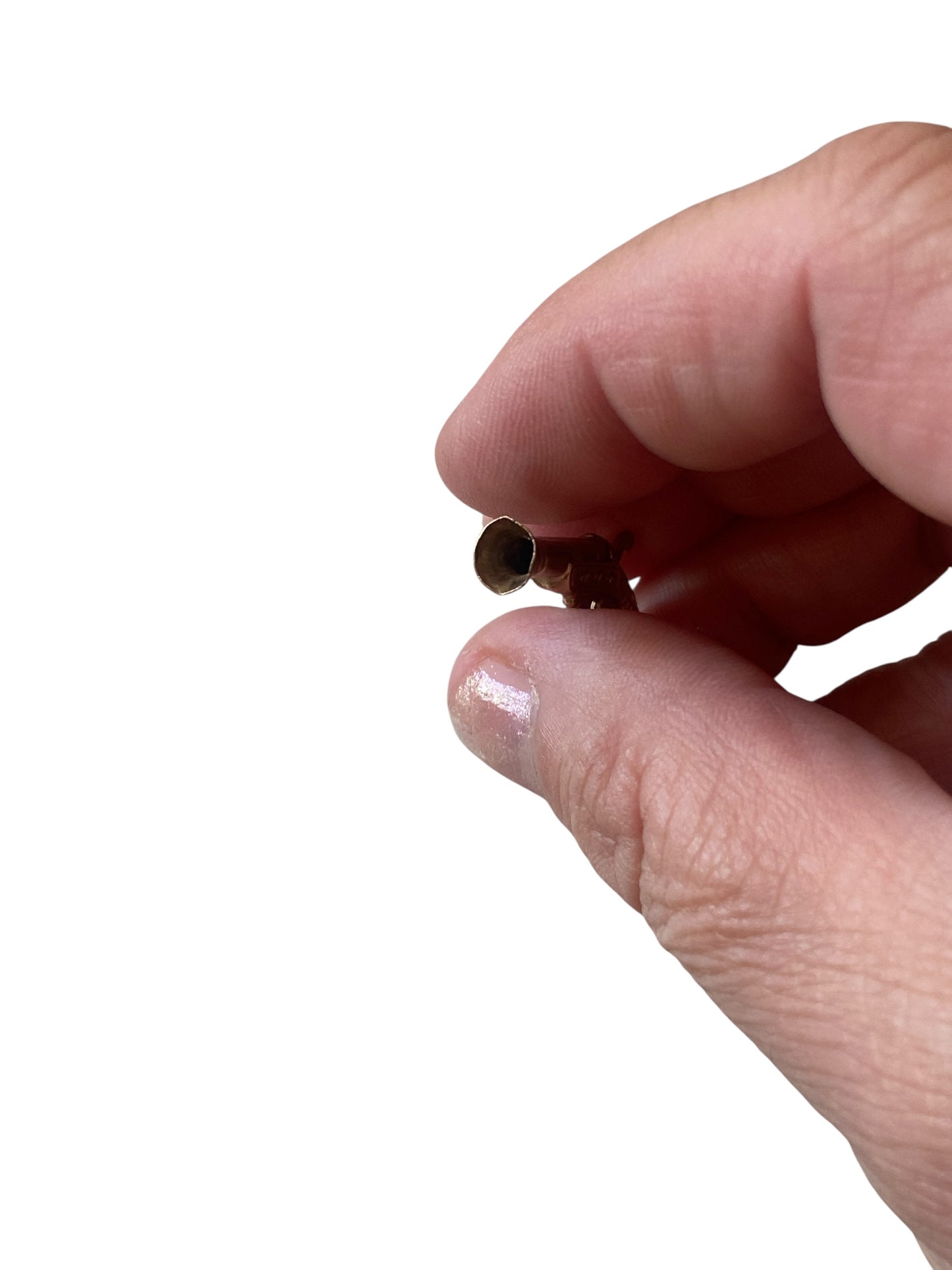 9ct vintage flintlock gun charm / pendant, maker FM