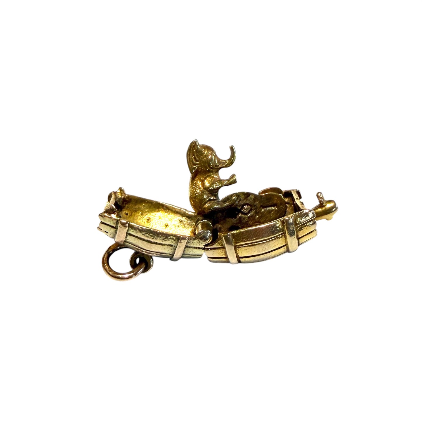 9ct vintage elephant in barrel charm by Georg jensen circa 1961 6.74 g