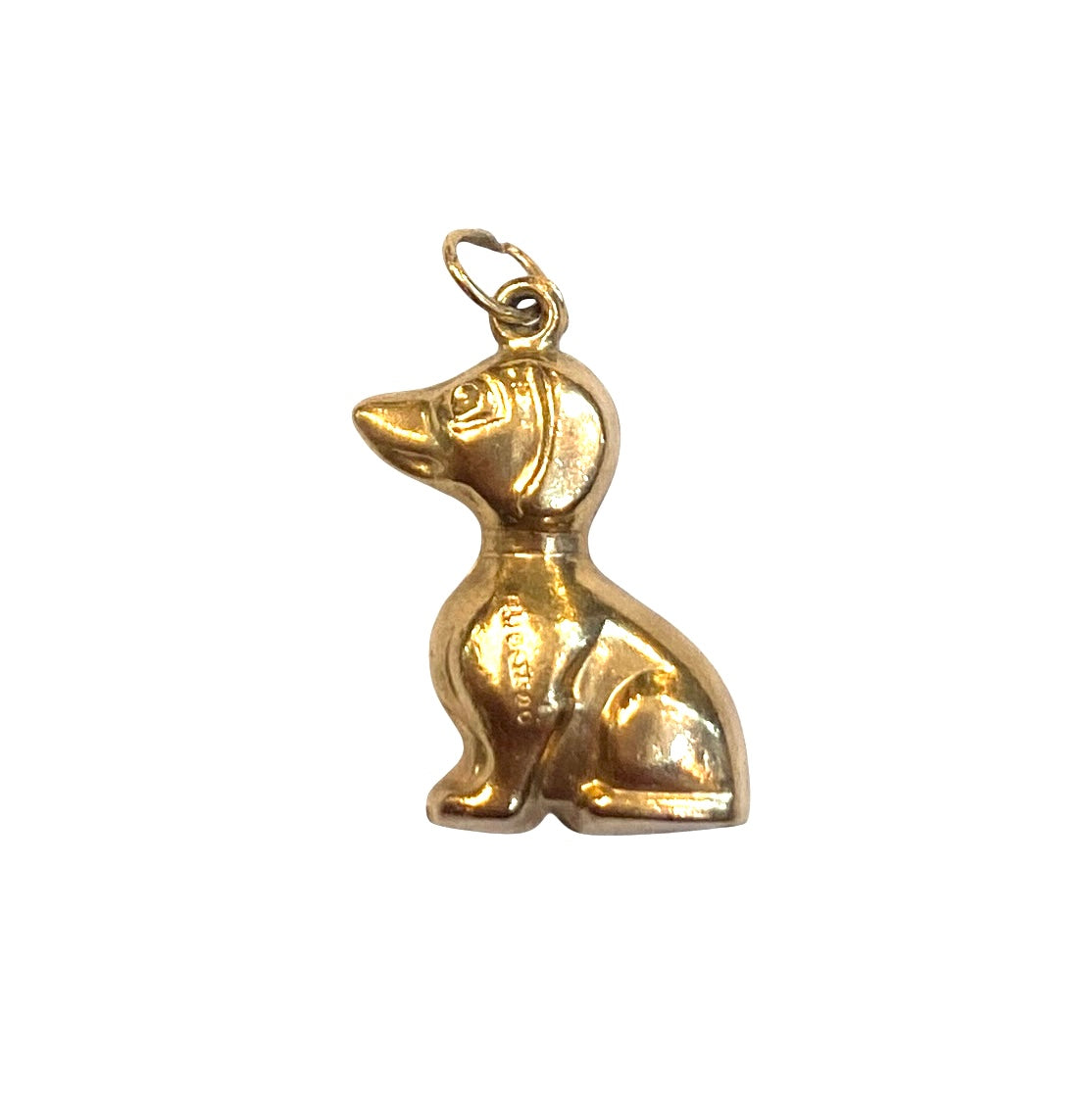 9ct vintage puppy dog charm circa 1966 London maker FM