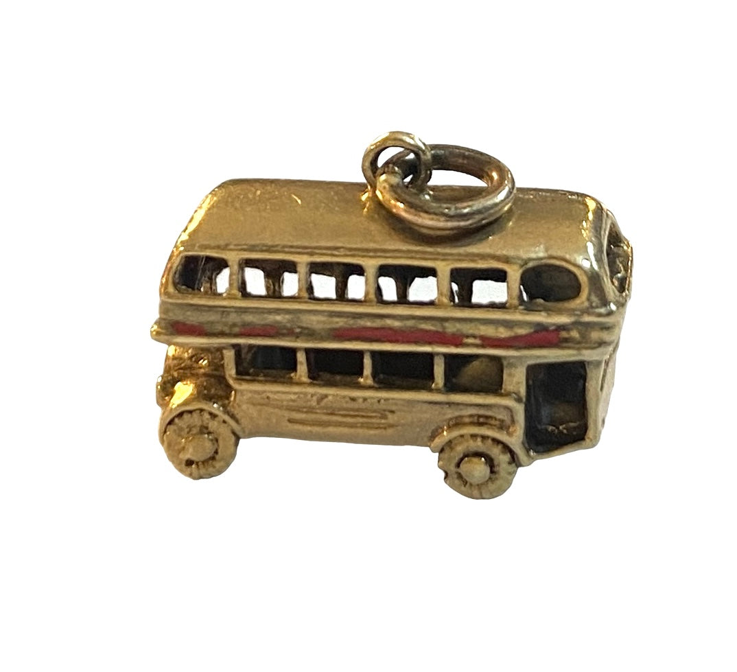 9ct vintage London bus charm circa 1987 3.9g yellow gold