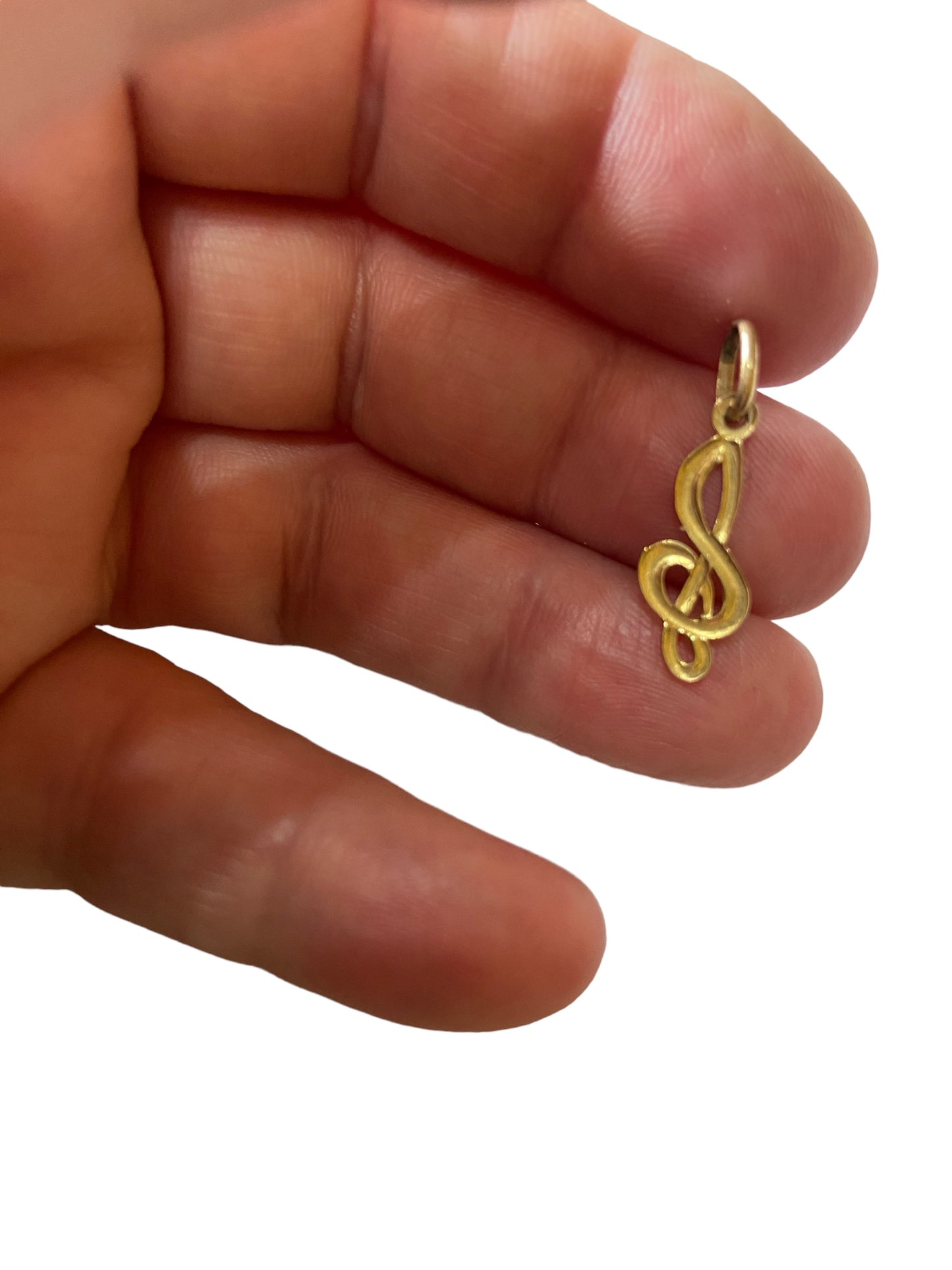 9ct gold treble clef charm / pendant