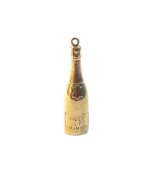 9ct vintage Moet and Chandon champagne bottle charm. by WHC Chester 1961