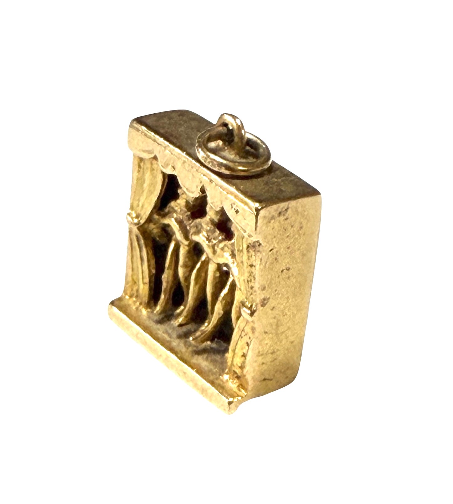 9ct vintage can can girl charm. circa 1956 Articulated.