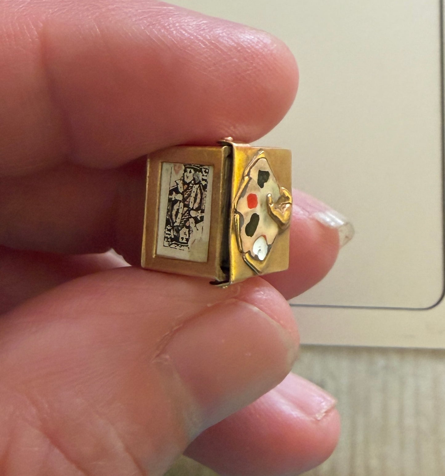 9ct vintage deck of cards charm by georg jensen circa 1957 2.20g