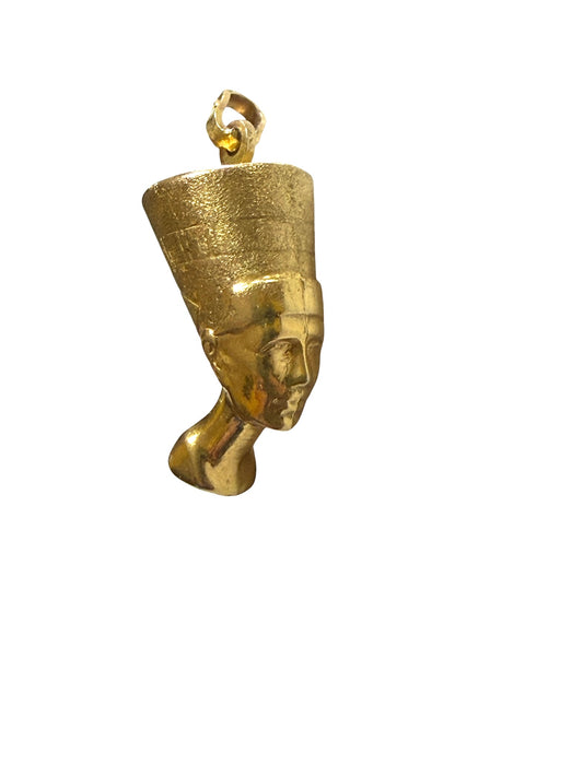 9ct vintage Nefertiti head charm / pendant circa 1981 2.43g