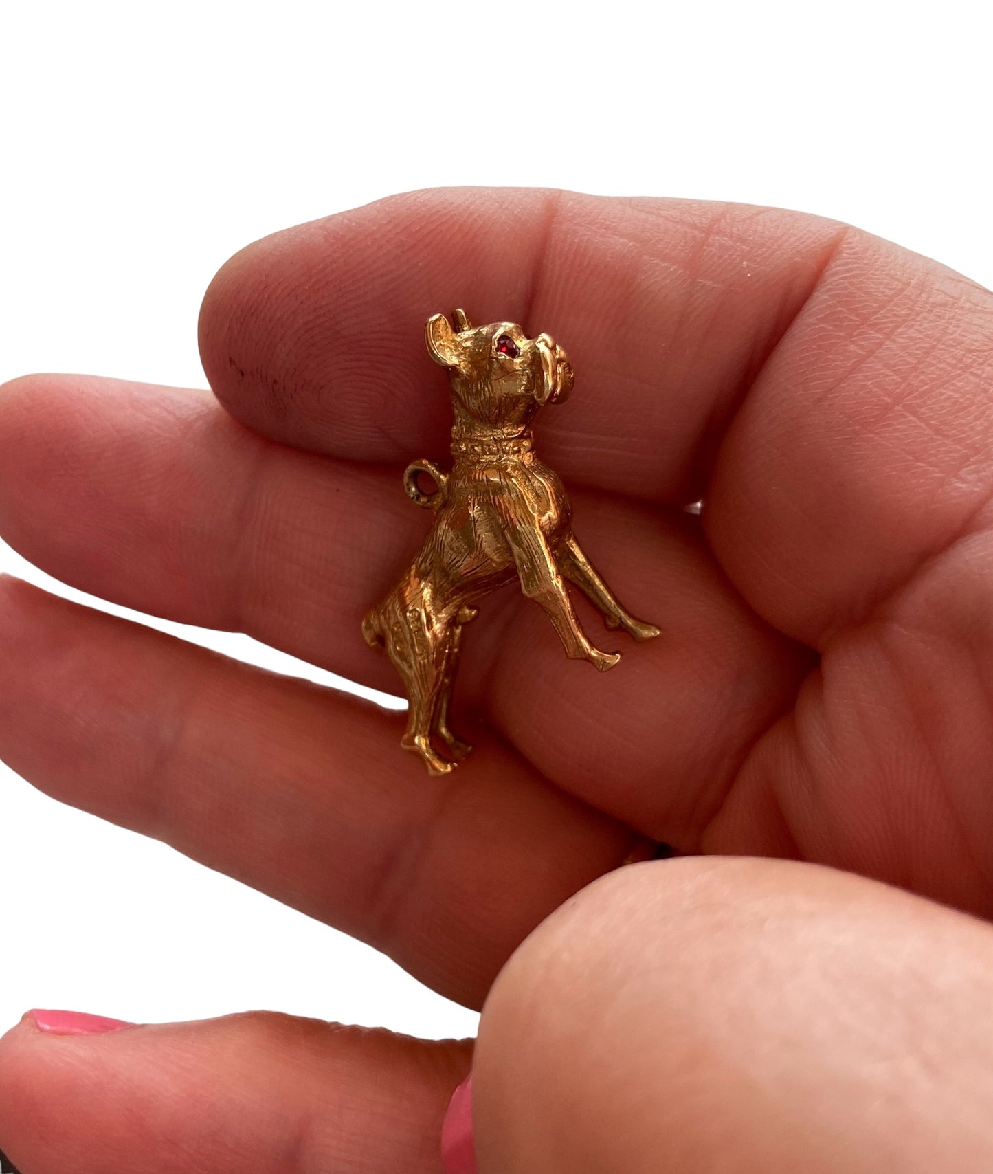 9ct vintage boxer dog charm circa 1966 by G&H 7.7g