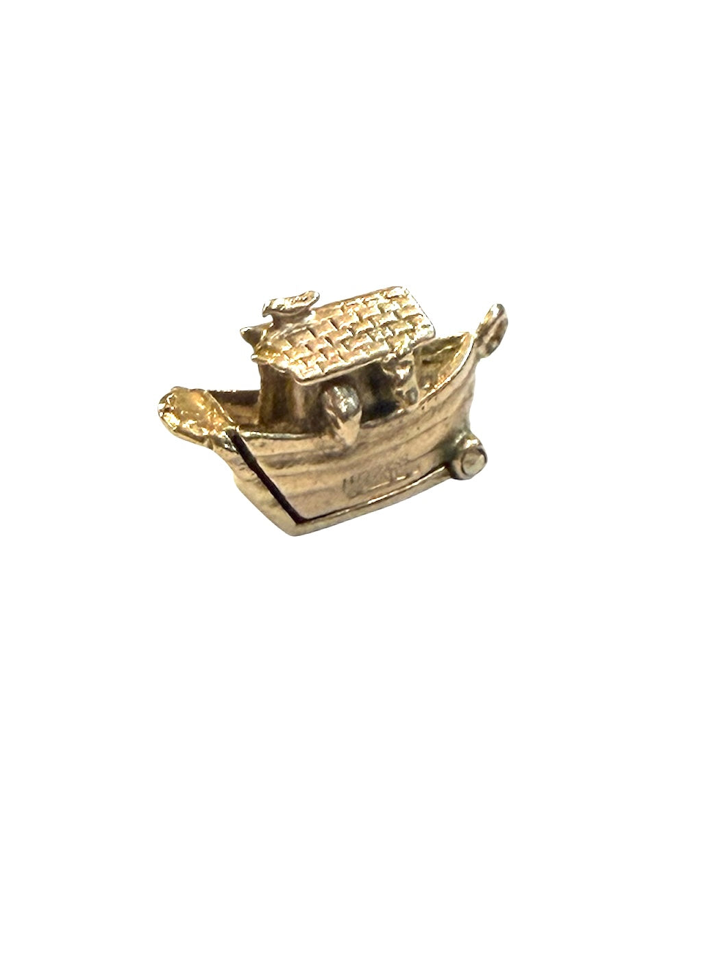 9ct vintage noahs ark charm, opening charm circa 1960