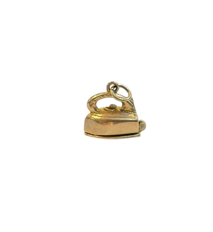 9ct vintage opening iron charm circa 1980s with devil inside 5.15g